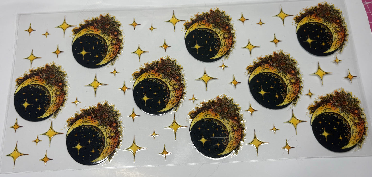 Moon and stars