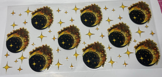 Moon and stars