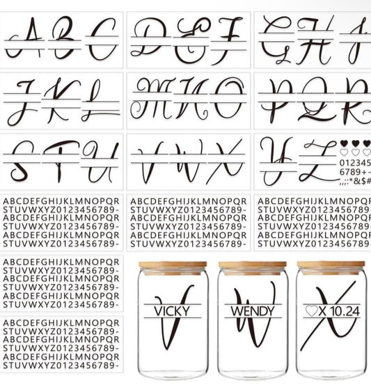 Alphabet letters for cups to add name
